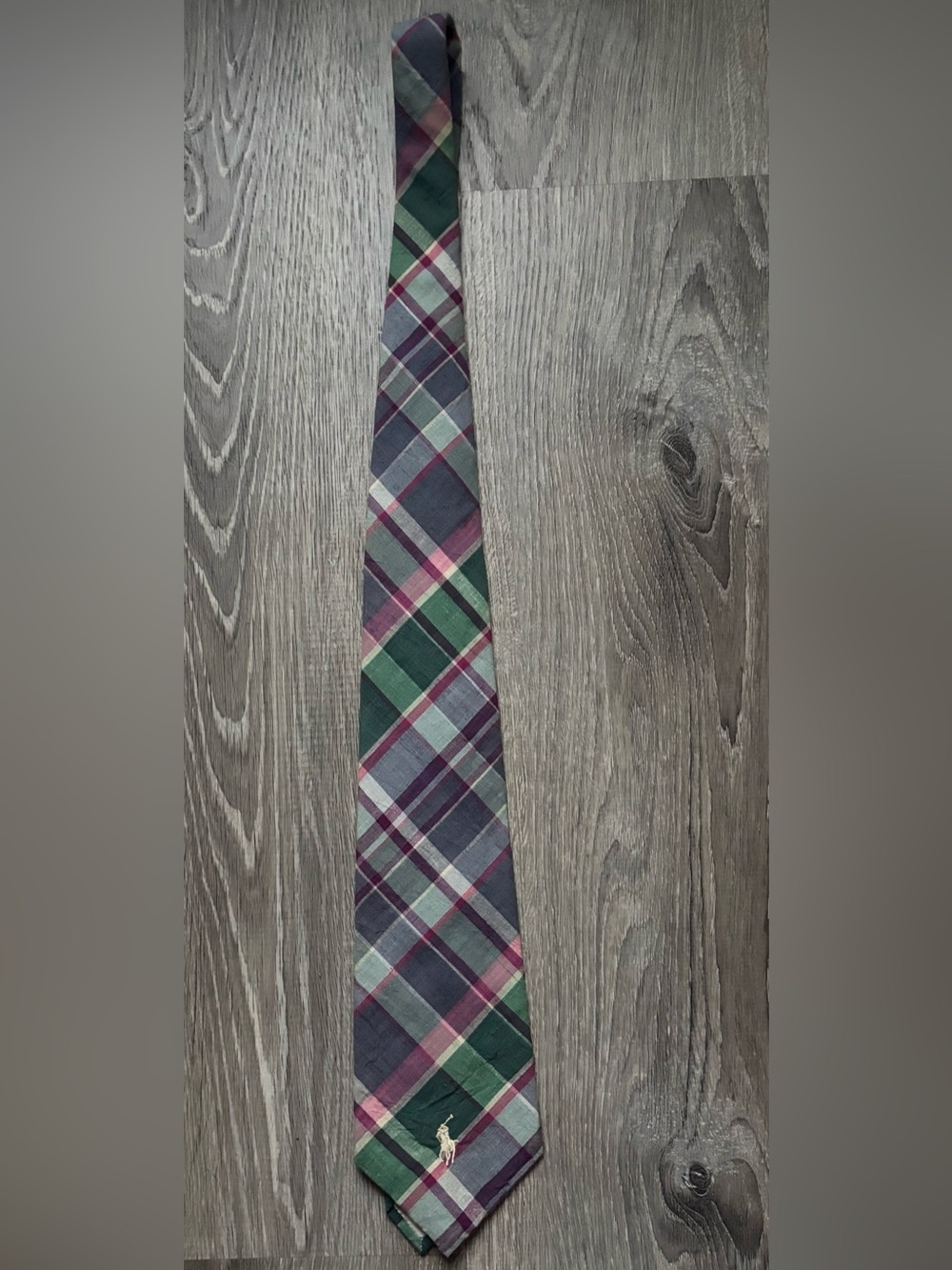 Polo by Ralph Lauren Men's Madras Plaid Cotton Necktie